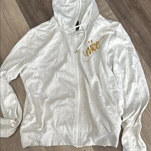 Nike Gray and Gold Lightweight Sport Jacket